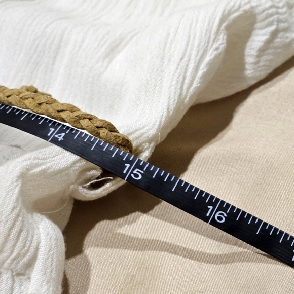 Urban Outfitters ✦ Blu Pepper Ivory Tunic Dress ✦ High-Low w/ Braided Belt Sz S - Picture 16 of 17